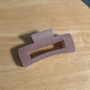 Velvet Pink Hair Claw Clip